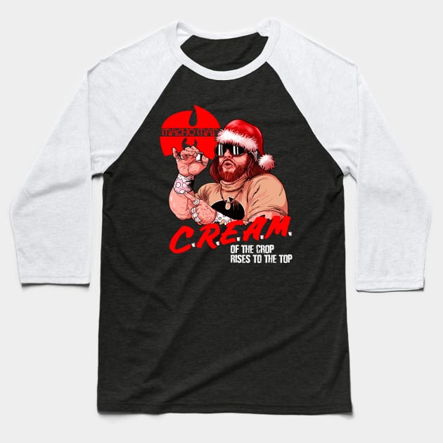 cream santa macho man xmas Baseball T-Shirt by ellman708